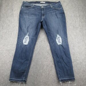 Levi's 711 Skinny Women's Jeans 26W Blue Distressed Stretch Denim